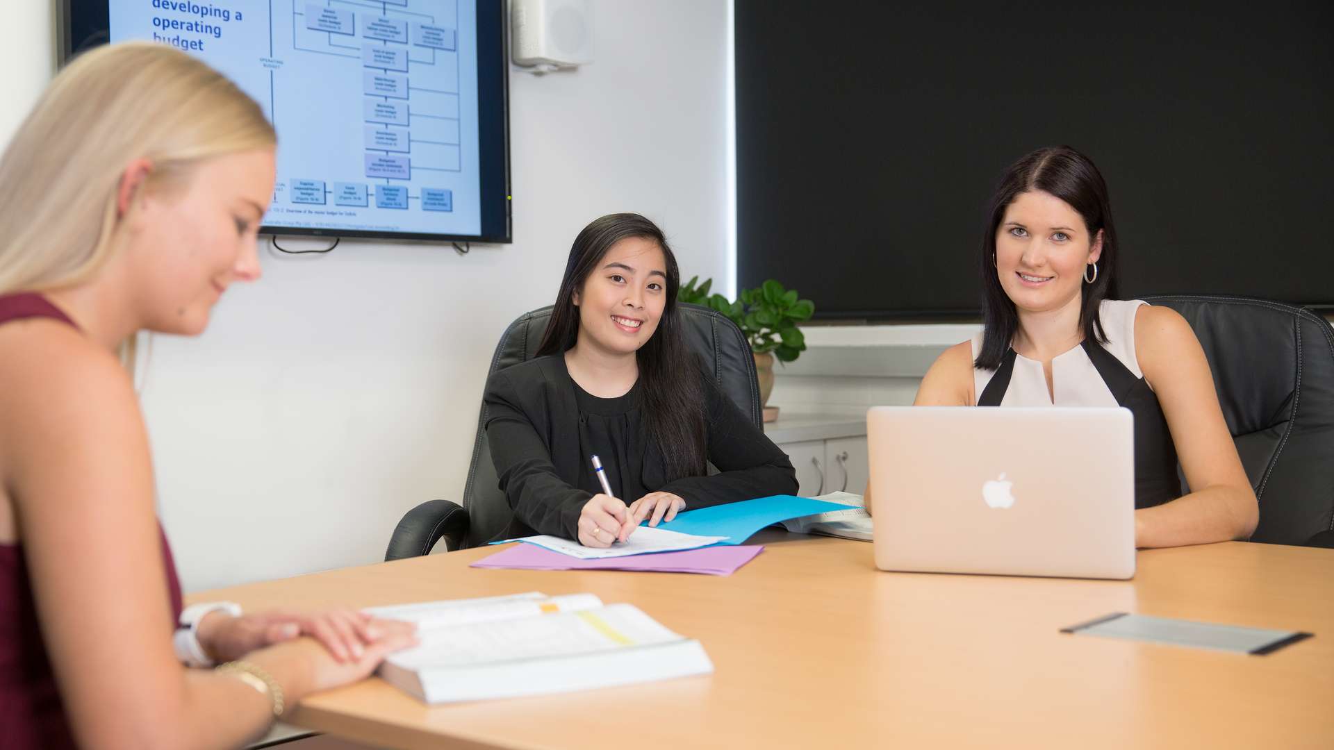 Accounting Students in a study room working together