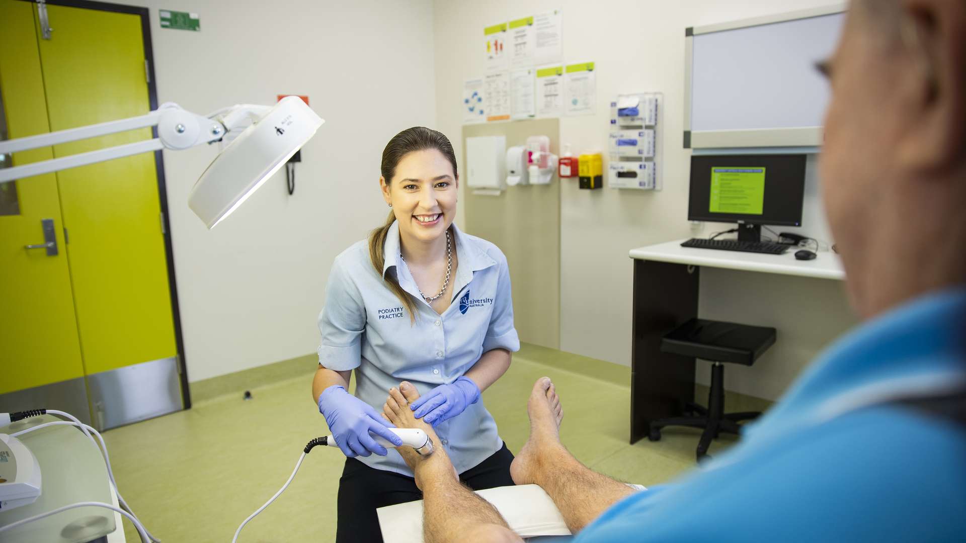 Pediatric student providing care for patient