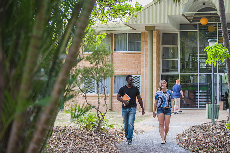 2 Students walking around Capricornia College in Rockhampton