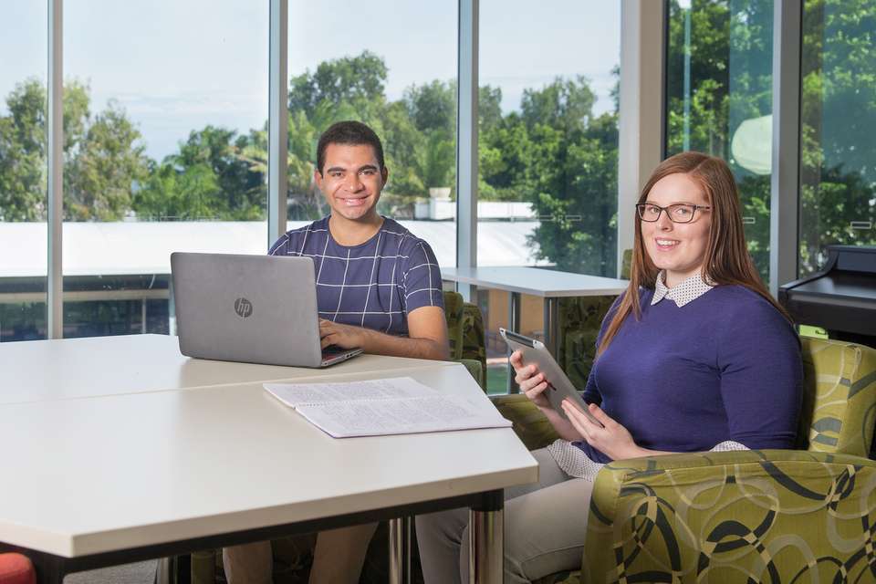 Students studying together at Mackay CQU campus