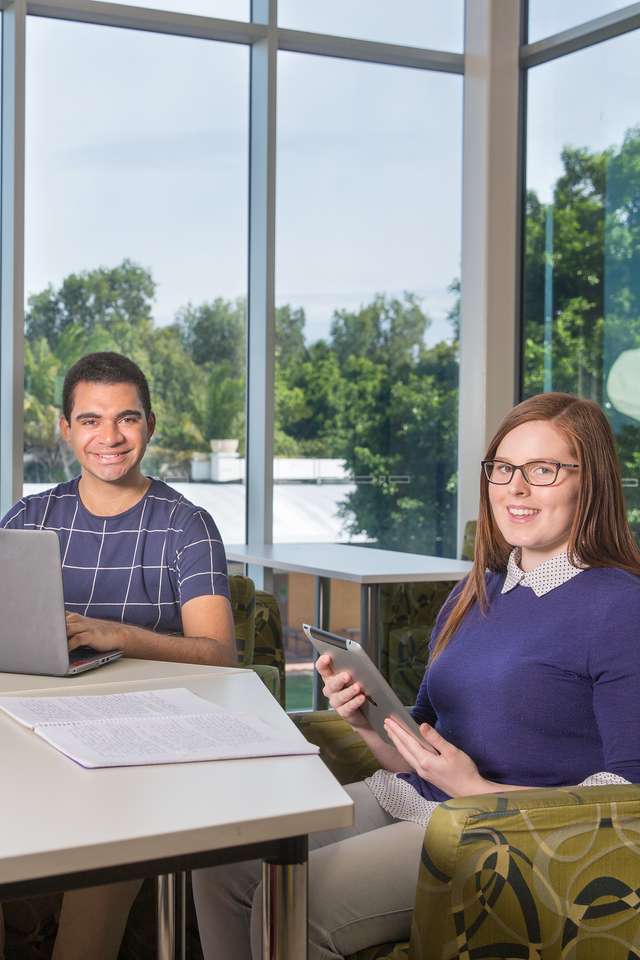 Students studying together at Mackay CQU campus