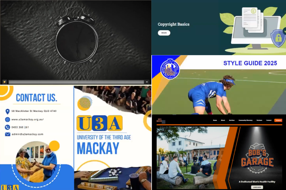 Collage of digital media projects