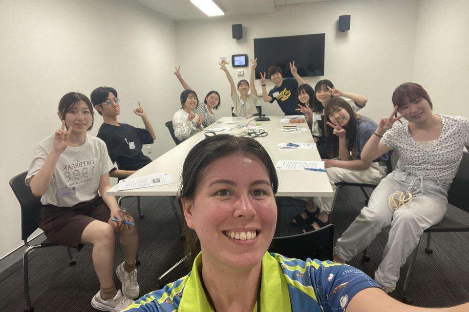 Students from Miyagi University of Education with Connect Assistant Kate Porter