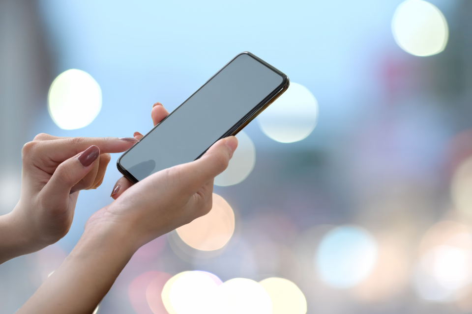 Woman holding a phone