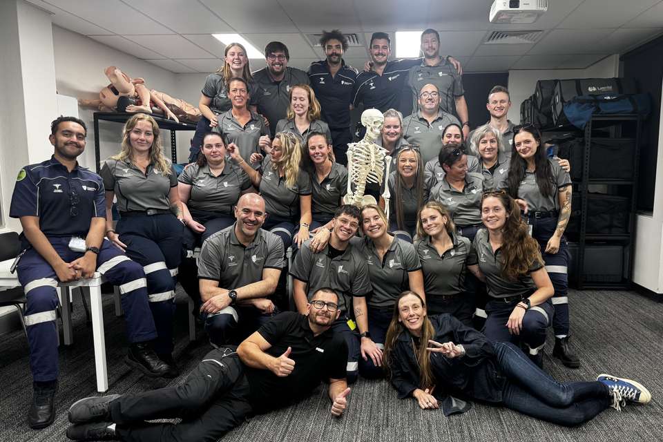 Group of paramedic students in uniform