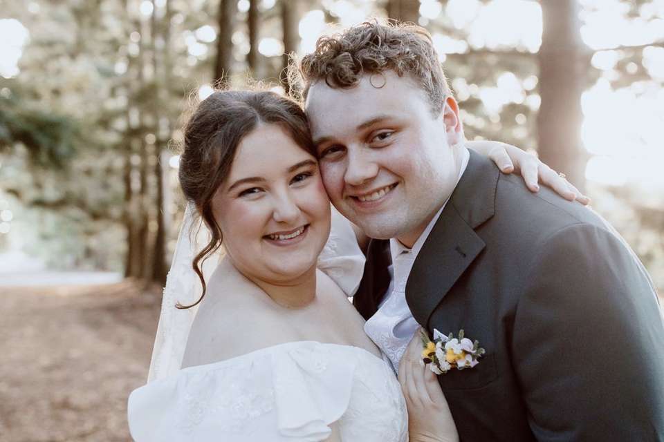 Man and woman at their wedding