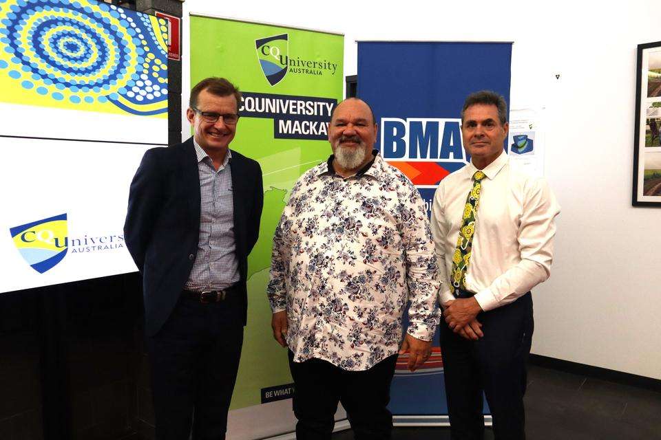 L-R Mr Steve Johnson (BMA), Prof Adrian Miller (CQU) and Prof Grant Stanley (CQU).JPG