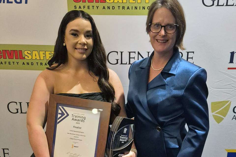 Bob Marshman Trainee of the Year with Sonya Osborne from MEGT
