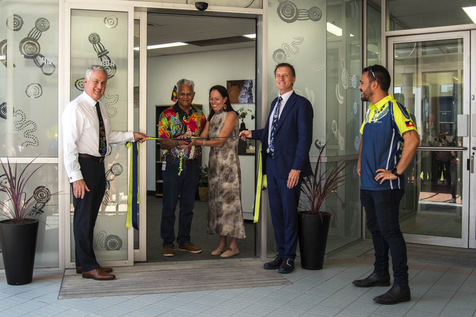 Dignitaries cutting the ribbon to officially open the Culturally Safe Space in Mackay