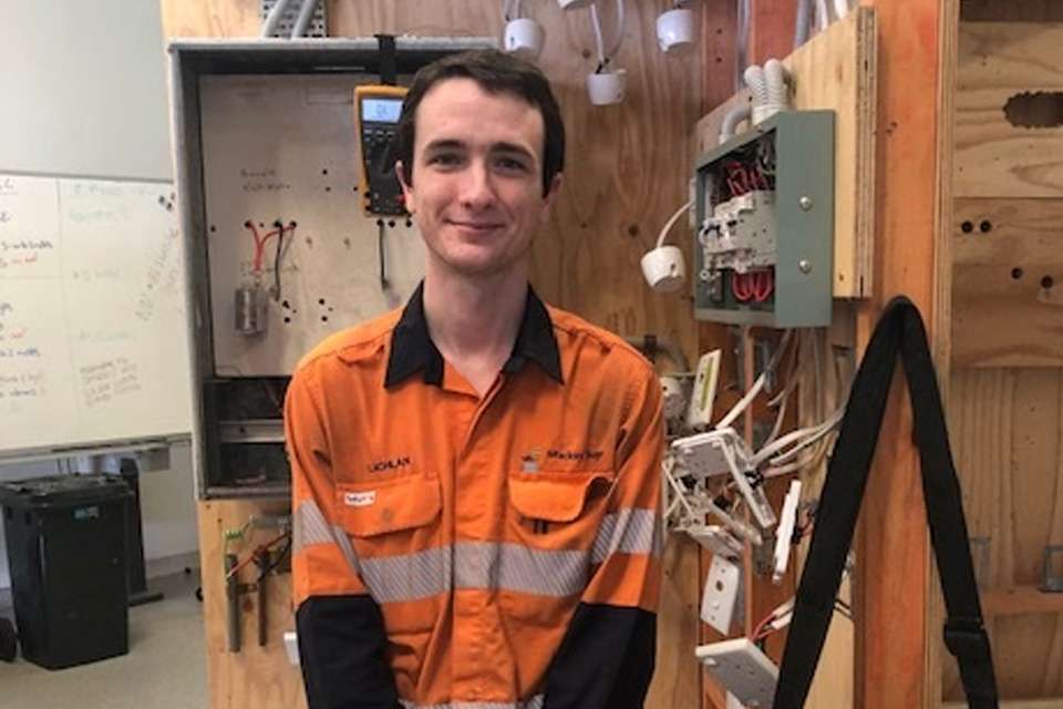 Image of apprentice electrician Lachlan Iturbe