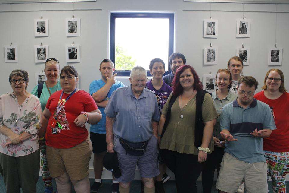 Group photo of Emma Woodbright with photography workshop participants