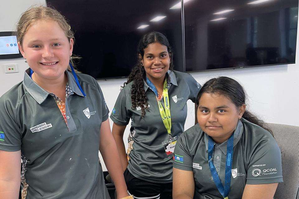 Indigenous Girls Academy participants engaging in STEM