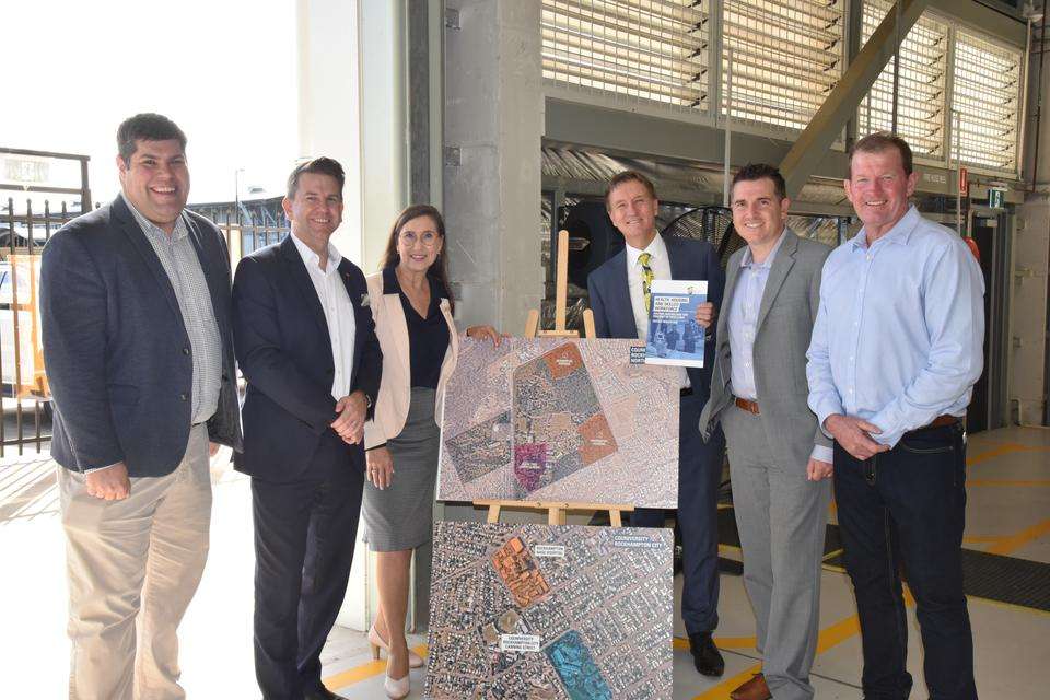 Members of the Queensland LNP at the announcement of their election commitment at the CQU School of Mining at the Rockhampton North campus