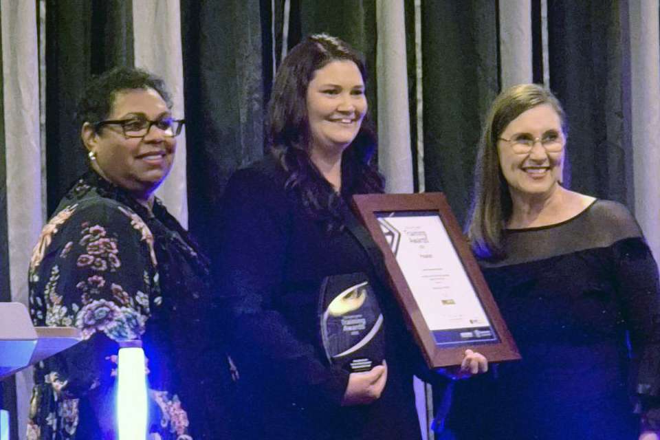 Maddison Petrie receives her Aboriginal and Torres Strait Islander Student of the Year Award