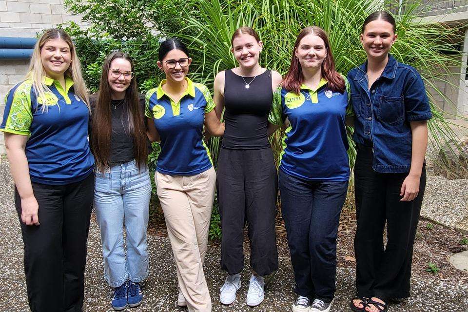 An image of six young women in a group, CQU's new trainees for 2024