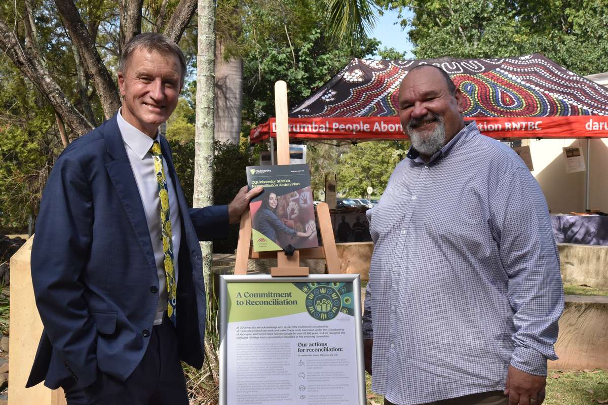 CQUniversity Vice-Chancellor and President Professor Nick Klomp and Vice-President of Indigenous Engagement Professor Adrian Miller.JPG