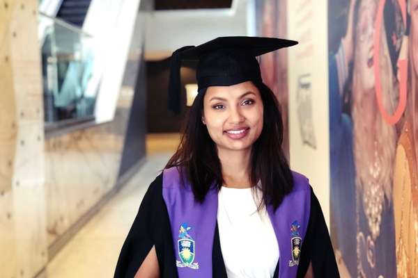 Pramila KC in graduation regalia