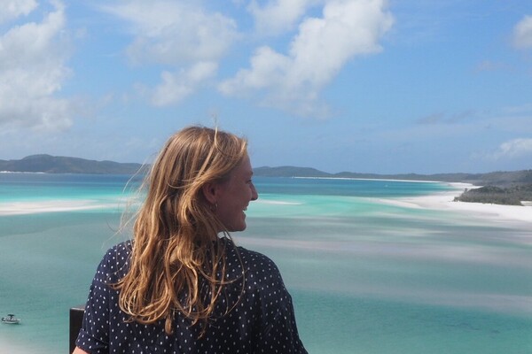 Miriam Steiner looks out over the water while on exchange.